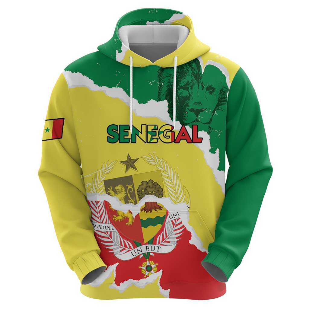 Custom Senegal Beach Soccer 2025 Hoodie Allez Lions de la Teranga LT15