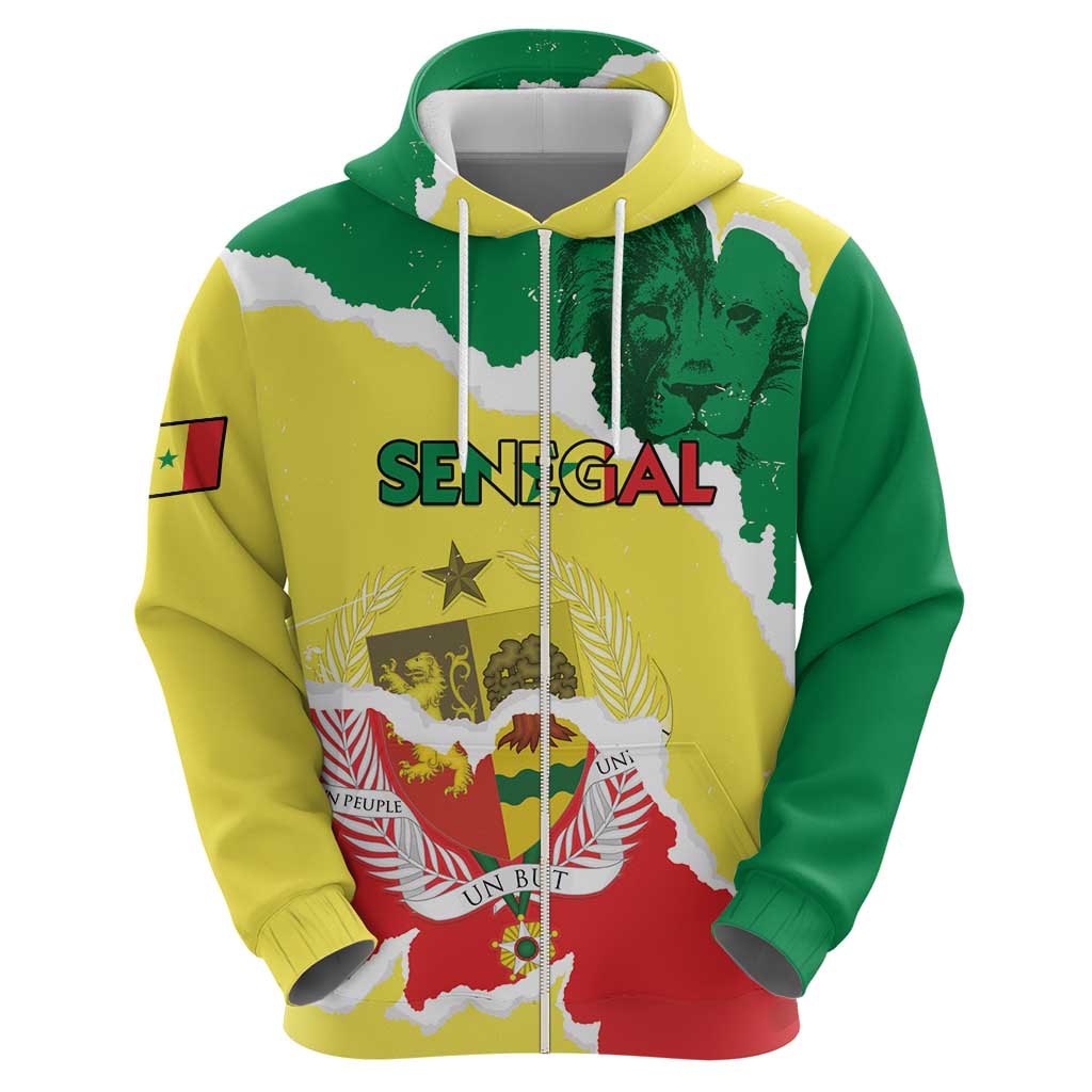Custom Senegal Beach Soccer 2025 Hoodie Allez Lions de la Teranga LT15