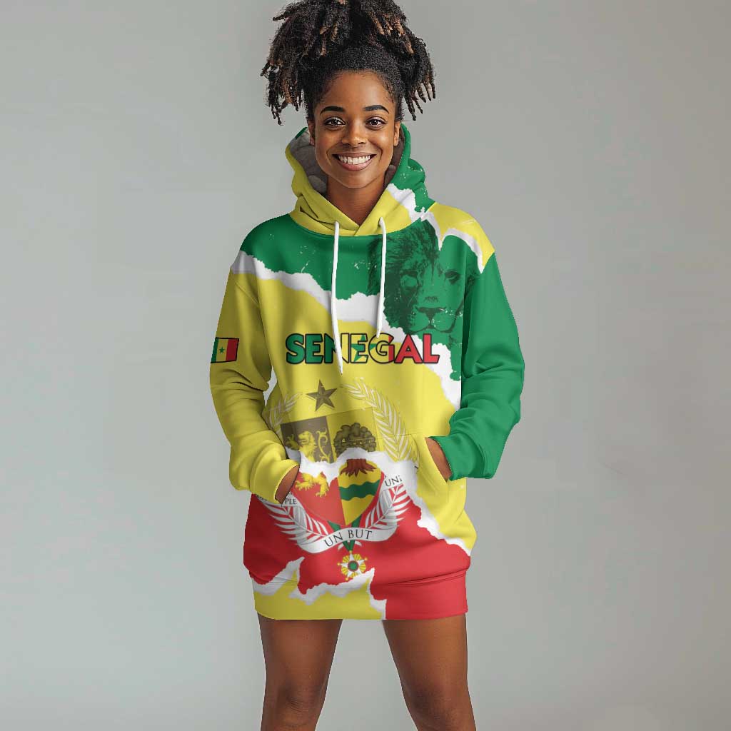 Custom Senegal Beach Soccer 2025 Hoodie Dress Go Champions - Grunge Style LT15