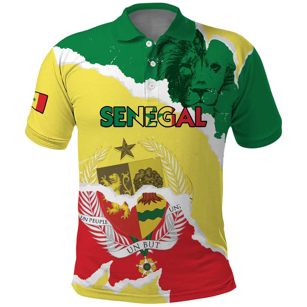 Custom Senegal Beach Soccer 2025 Polo Shirt Allez Lions de la Teranga LT15