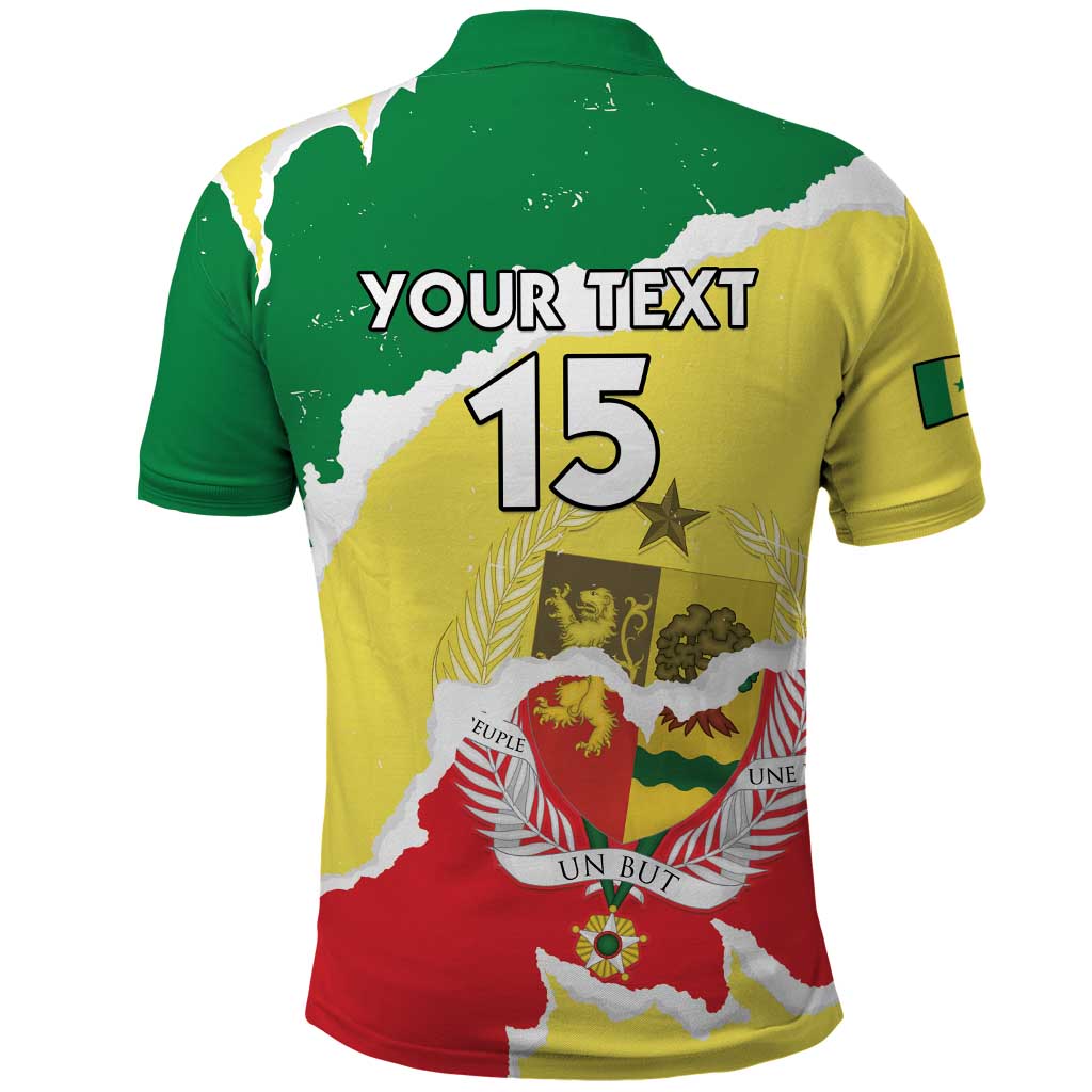 Custom Senegal Beach Soccer 2025 Polo Shirt Allez Lions de la Teranga LT15