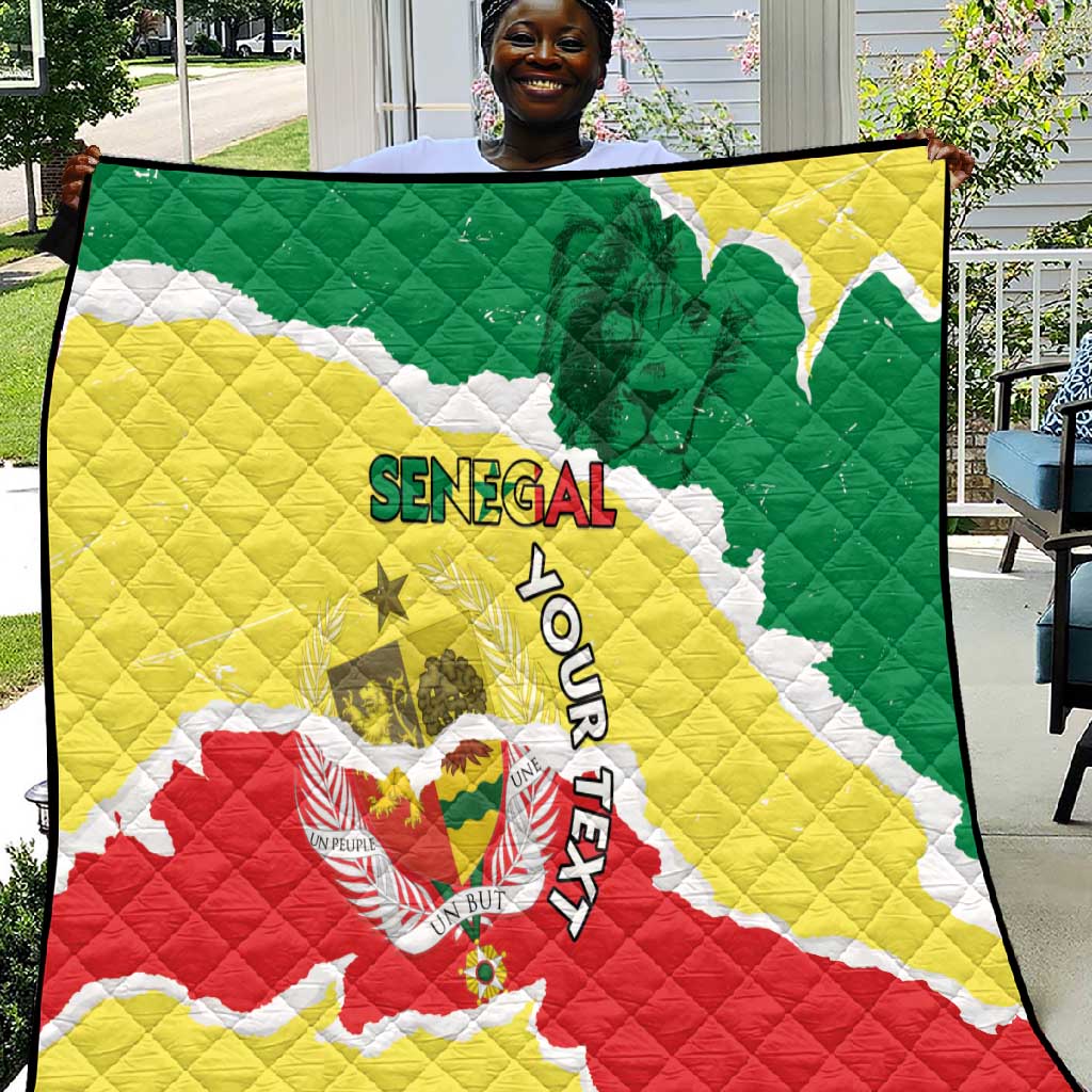 Custom Senegal Beach Soccer 2025 Quilt Go Champions - Grunge Style LT15