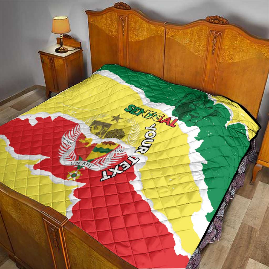 Custom Senegal Beach Soccer 2025 Quilt Go Champions - Grunge Style LT15