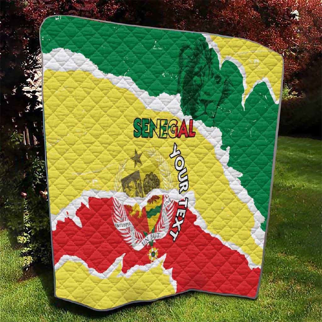 Custom Senegal Beach Soccer 2025 Quilt Go Champions - Grunge Style LT15