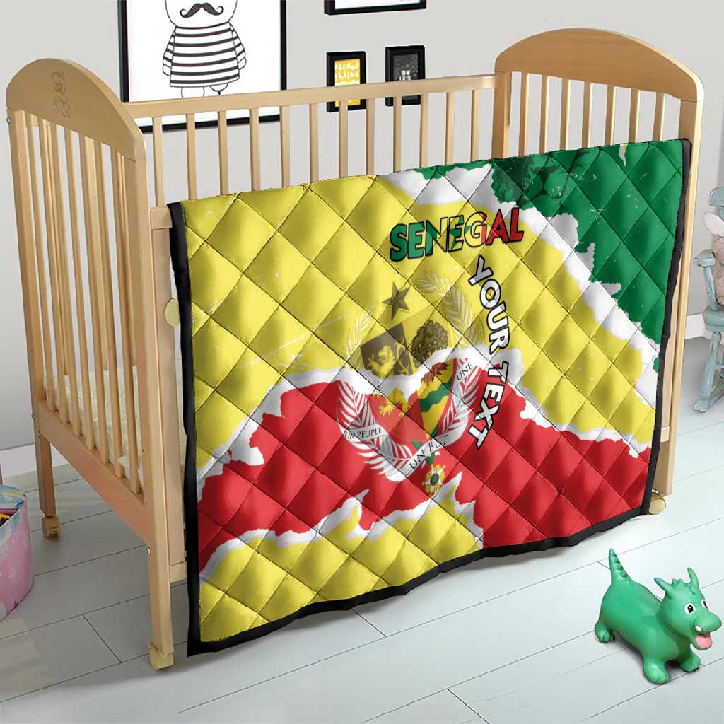 Custom Senegal Beach Soccer 2025 Quilt Go Champions - Grunge Style LT15