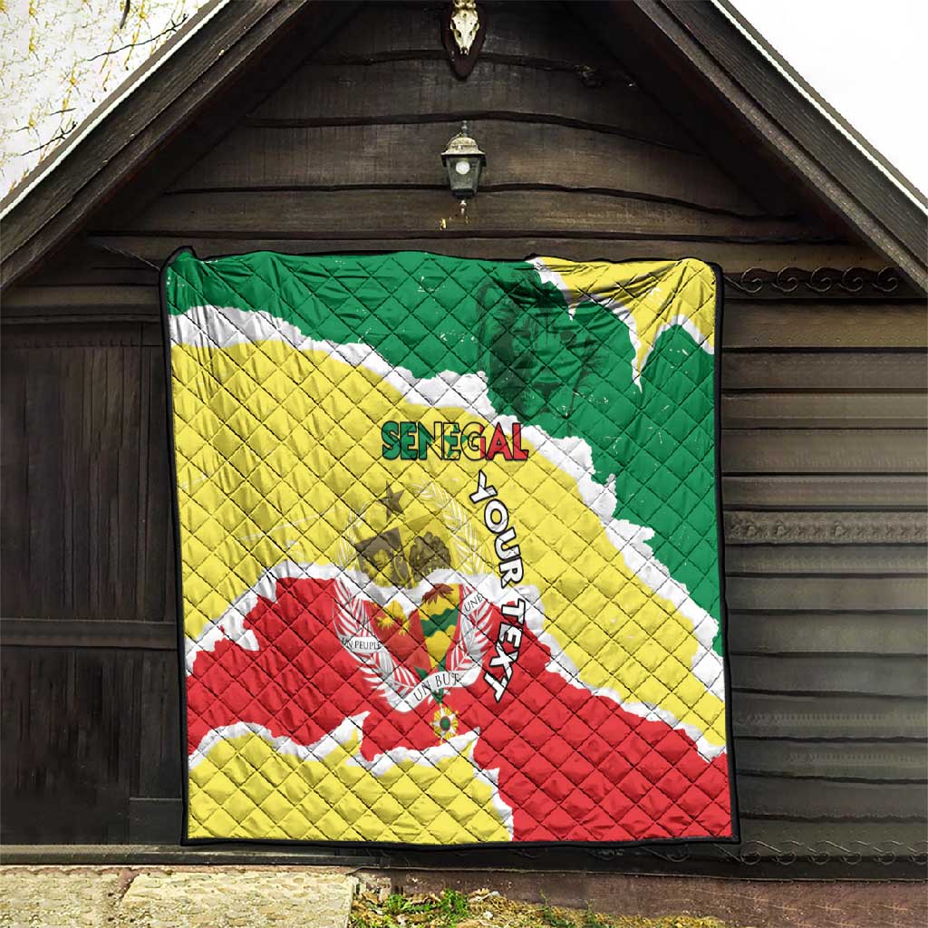 Custom Senegal Beach Soccer 2025 Quilt Go Champions - Grunge Style LT15