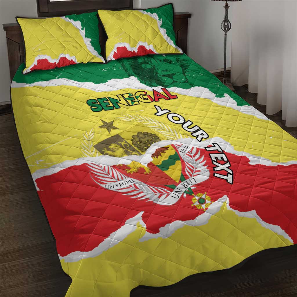 Custom Senegal Beach Soccer 2025 Quilt Bed Set Go Champions - Grunge Style LT15