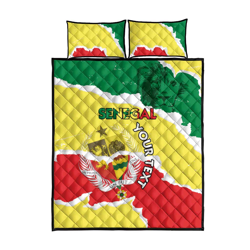 Custom Senegal Beach Soccer 2025 Quilt Bed Set Go Champions - Grunge Style LT15