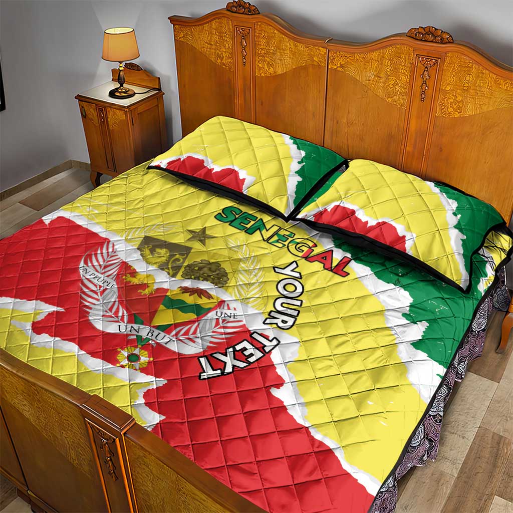 Custom Senegal Beach Soccer 2025 Quilt Bed Set Go Champions - Grunge Style LT15