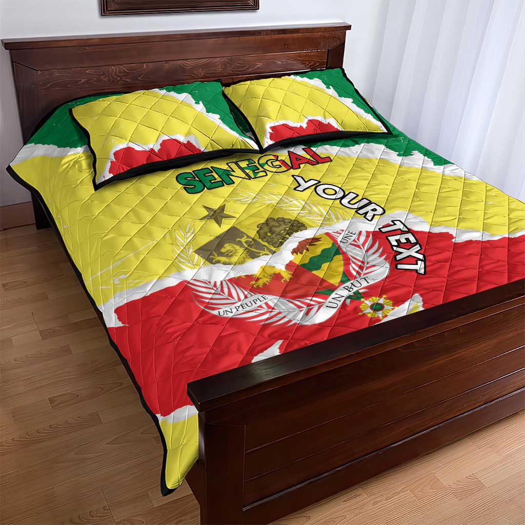 Custom Senegal Beach Soccer 2025 Quilt Bed Set Go Champions - Grunge Style LT15