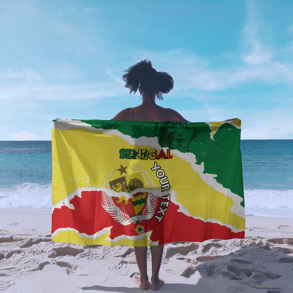 Custom Senegal Beach Soccer 2025 Sarong Go Champions - Grunge Style LT15