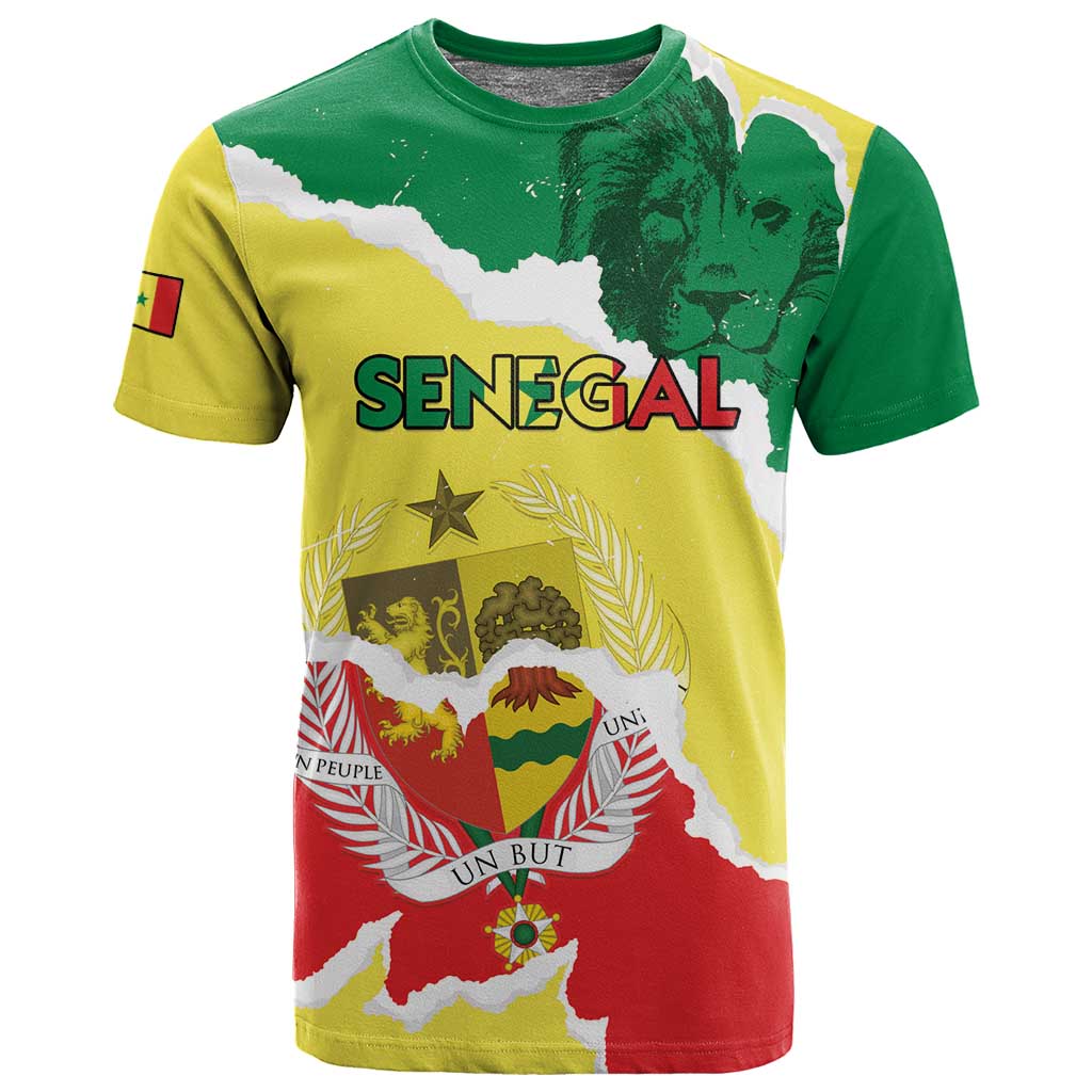 Custom Senegal Beach Soccer 2025 T shirt Go Champions - Grunge Style LT15