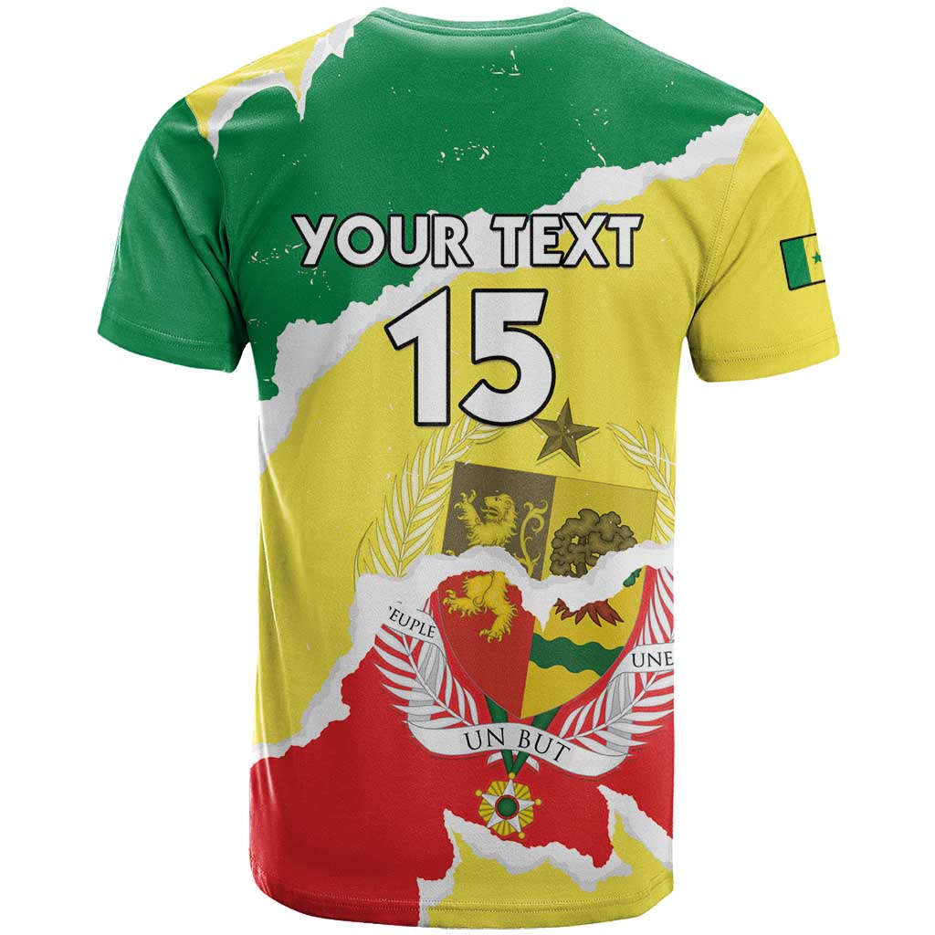 Custom Senegal Beach Soccer 2025 T shirt Go Champions - Grunge Style LT15