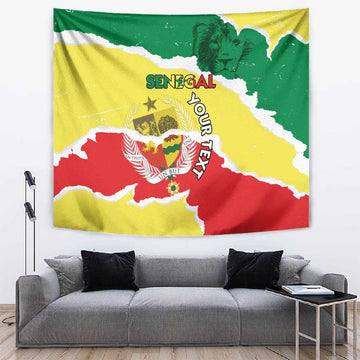 Custom Senegal Beach Soccer 2025 Tapestry Go Champions - Grunge Style LT15