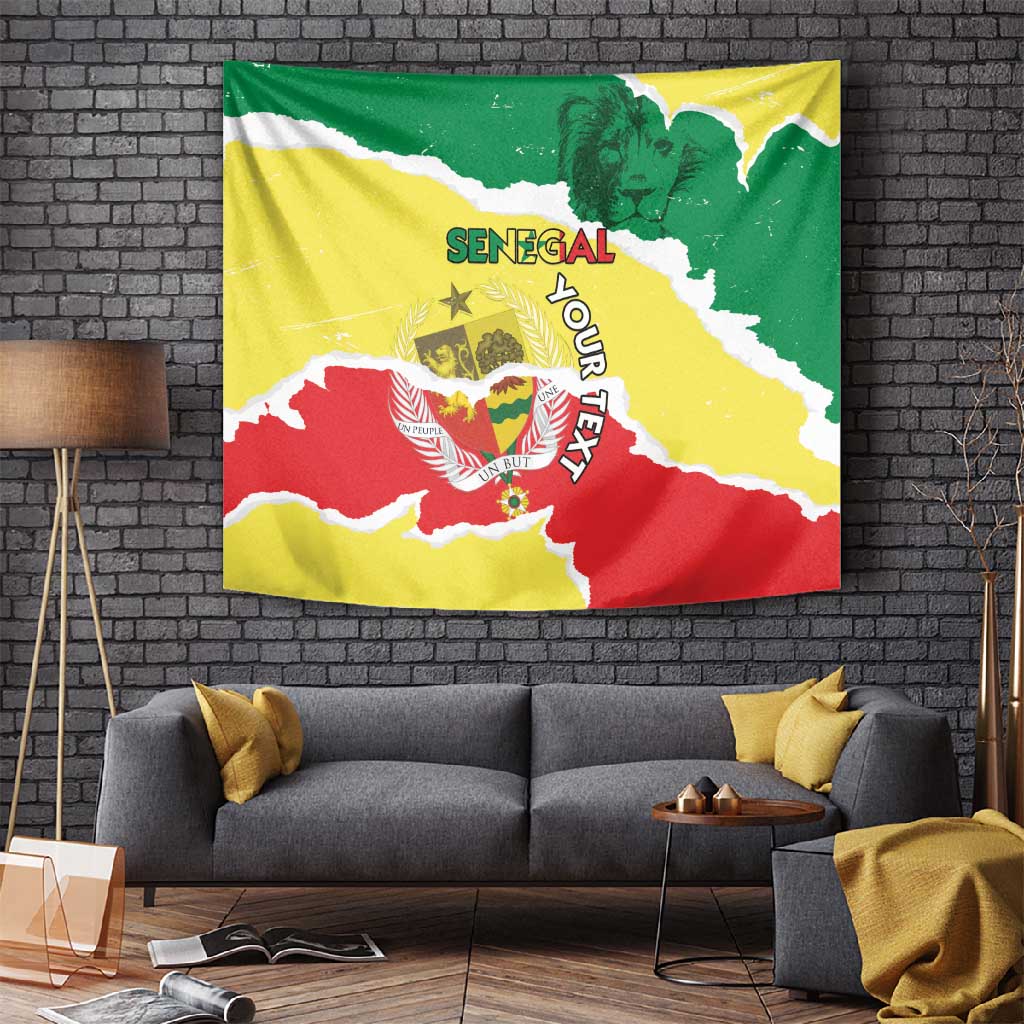 Custom Senegal Beach Soccer 2025 Tapestry Go Champions - Grunge Style LT15