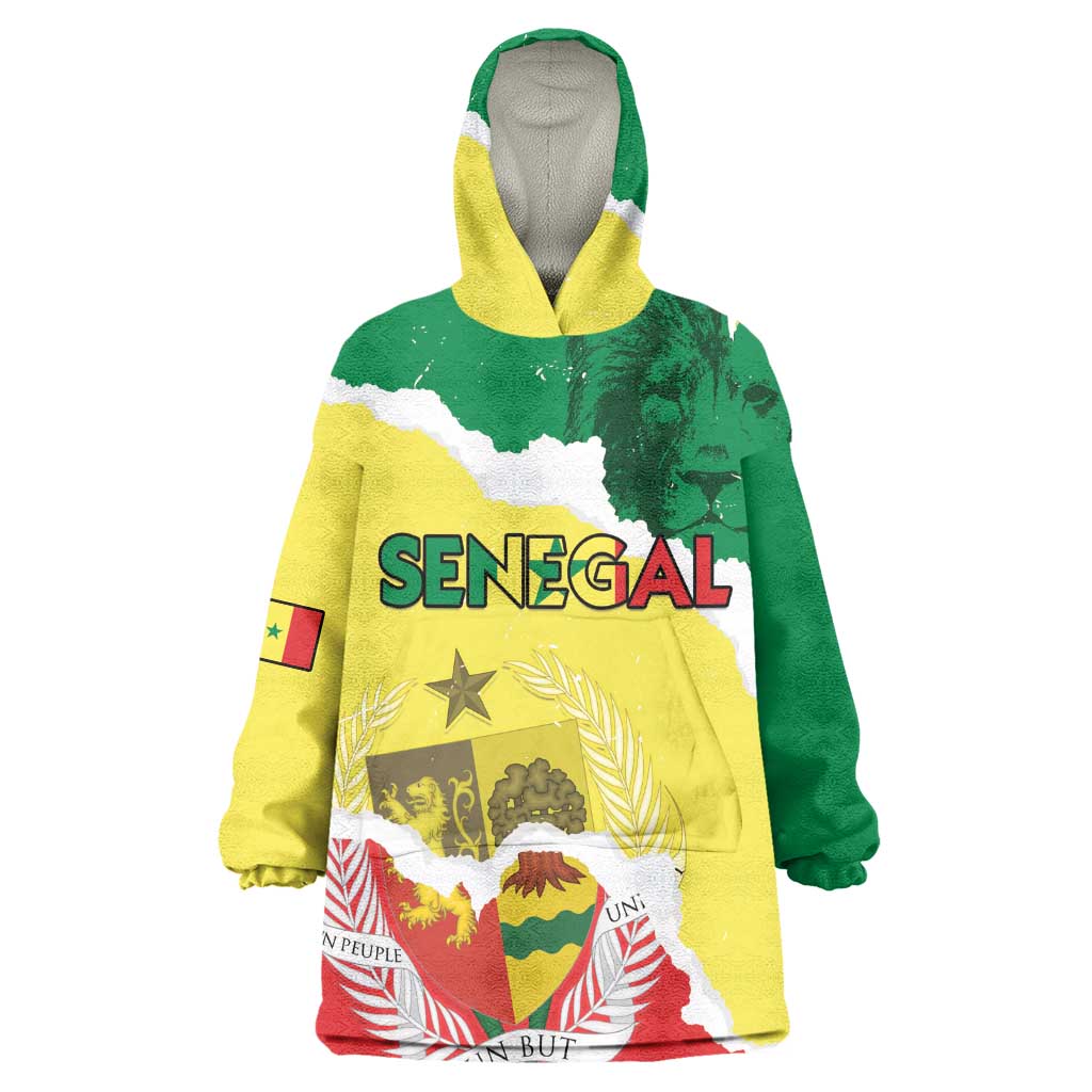 Custom Senegal Beach Soccer 2025 Wearable Blanket Hoodie Go Champions - Grunge Style LT15