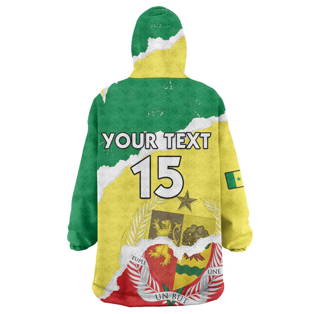 Custom Senegal Beach Soccer 2025 Wearable Blanket Hoodie Go Champions - Grunge Style LT15