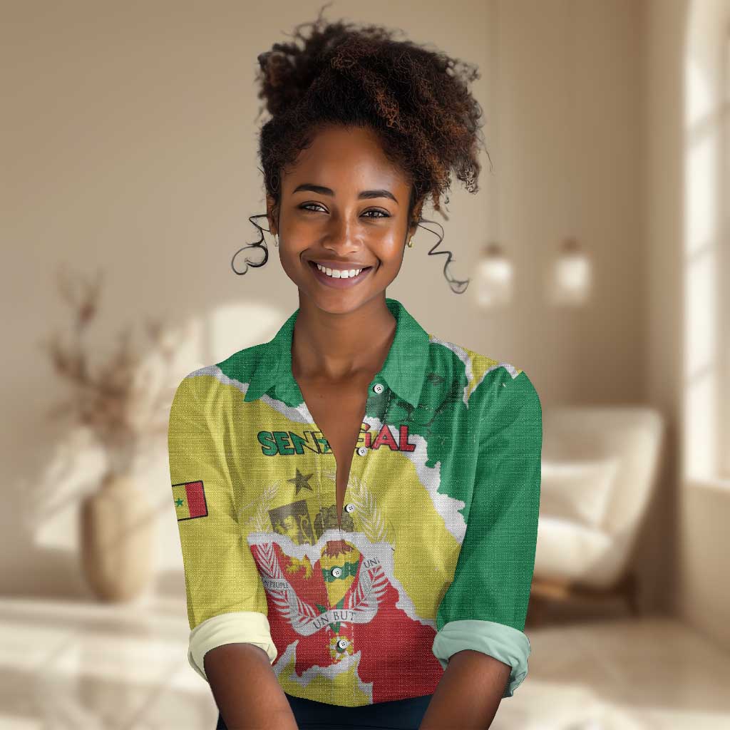 Custom Senegal Beach Soccer 2025 Women Casual Shirt Go Champions - Grunge Style LT15