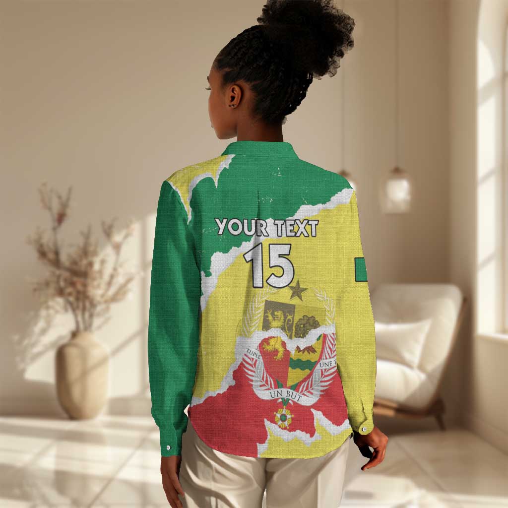 Custom Senegal Beach Soccer 2025 Women Casual Shirt Go Champions - Grunge Style LT15