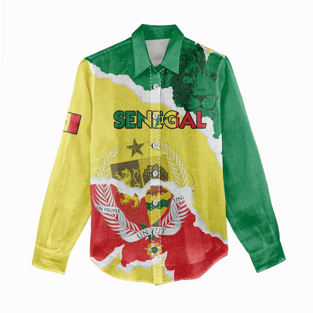 Custom Senegal Beach Soccer 2025 Women Casual Shirt Go Champions - Grunge Style LT15