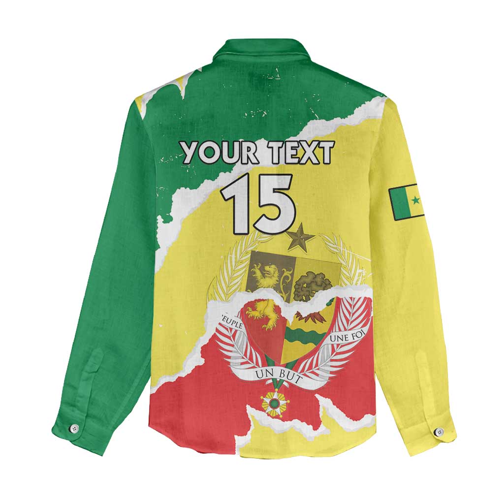 Custom Senegal Beach Soccer 2025 Women Casual Shirt Go Champions - Grunge Style LT15