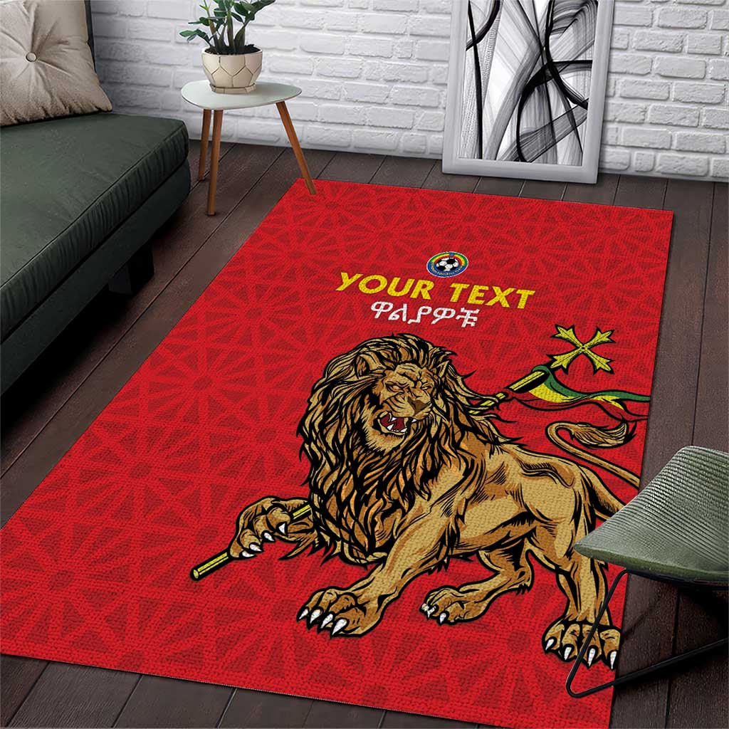 Custom Ethiopia Football Area Rug Go Champions LT15
