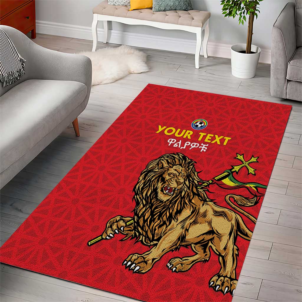 Custom Ethiopia Football Area Rug Go Champions LT15