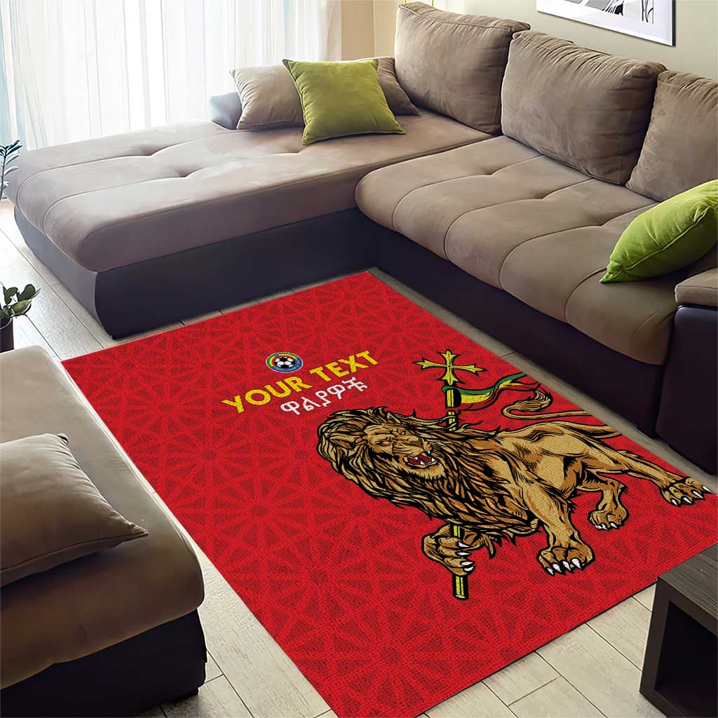 Custom Ethiopia Football Area Rug Go Champions LT15