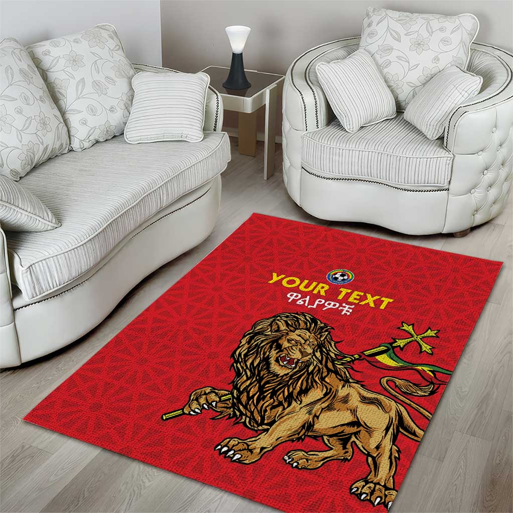 Custom Ethiopia Football Area Rug Go Champions LT15