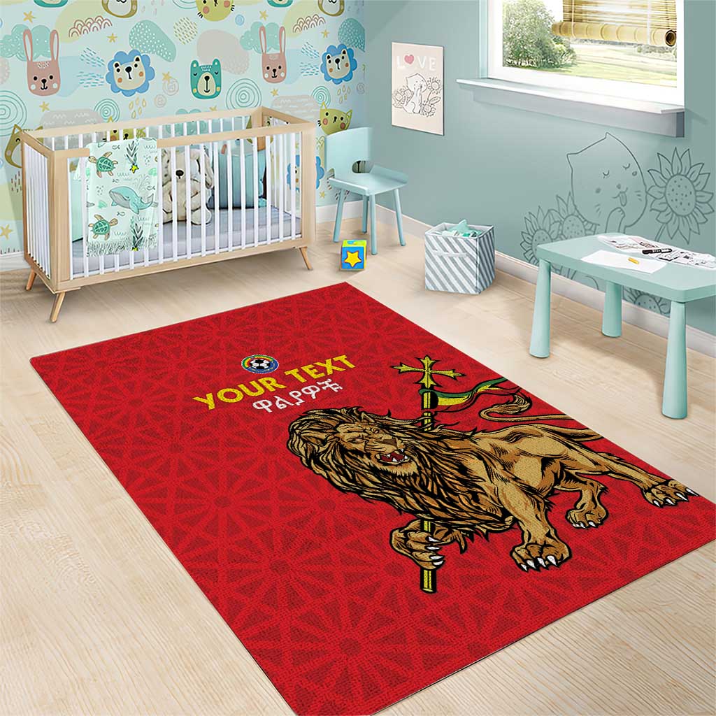 Custom Ethiopia Football Area Rug Go Champions LT15