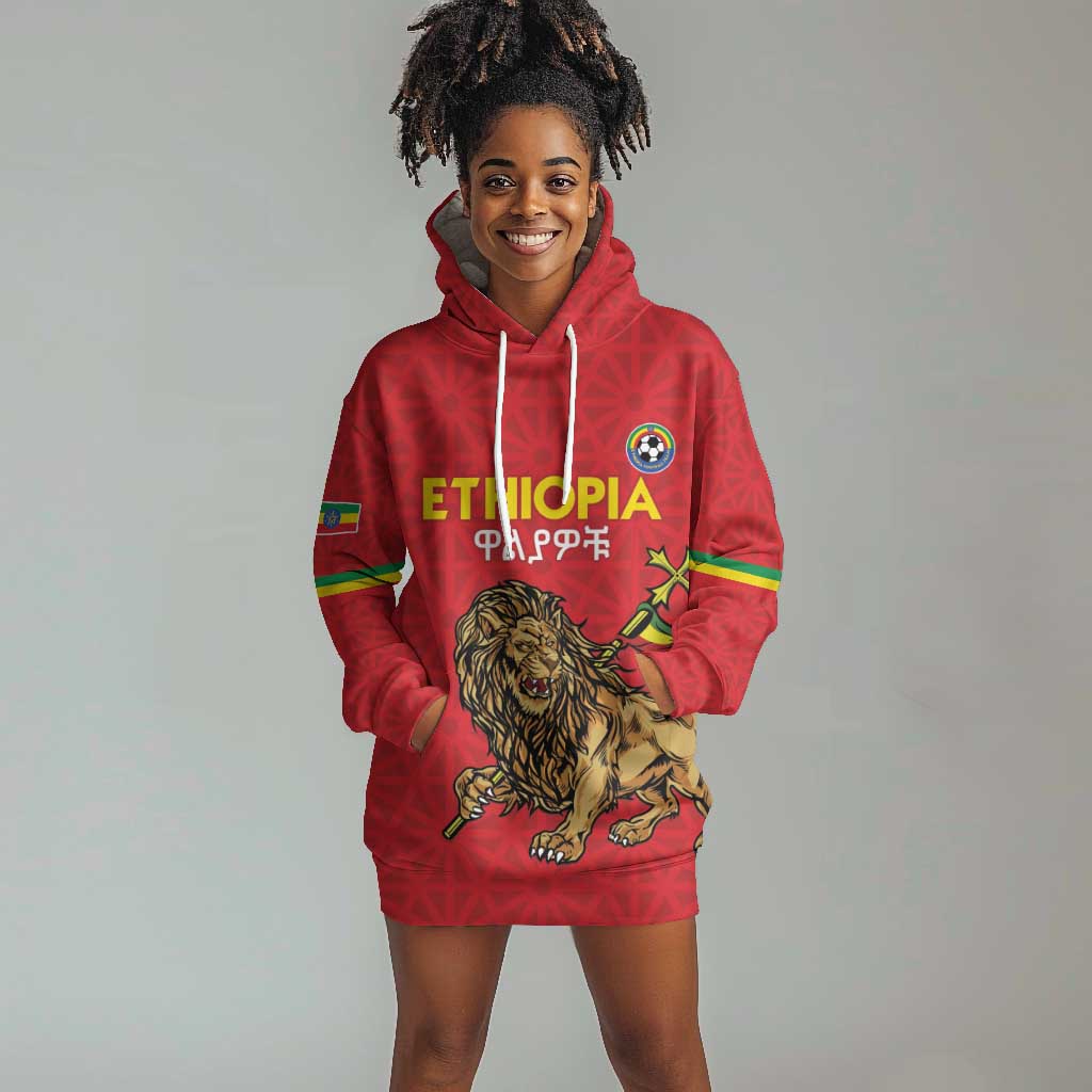 Custom Ethiopia Football Hoodie Dress Go Champions LT15