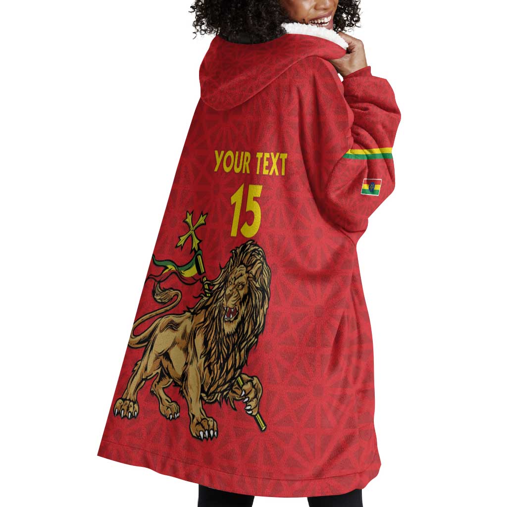 Custom Ethiopia Football Wearable Blanket Hoodie Go Champions LT15