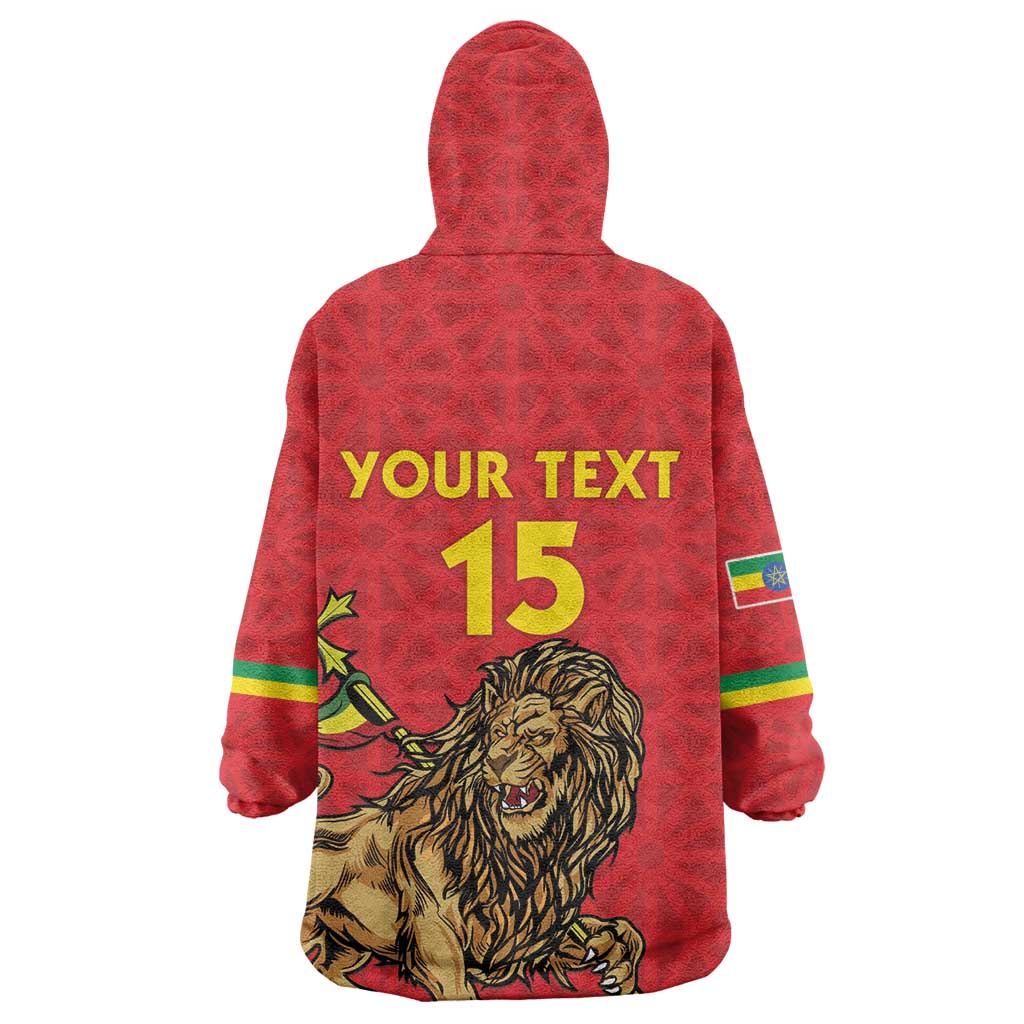 Custom Ethiopia Football Wearable Blanket Hoodie Go Champions LT15