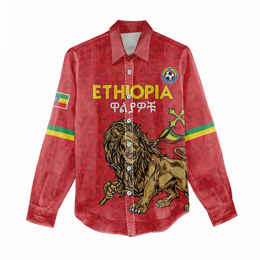 Custom Ethiopia Football Women Casual Shirt Go Champions LT15