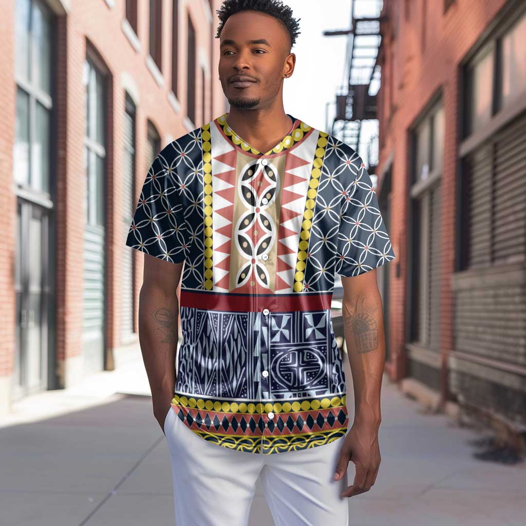 Toghu Bamenda Baseball Jersey Cameroon Traditional Pattern LT15