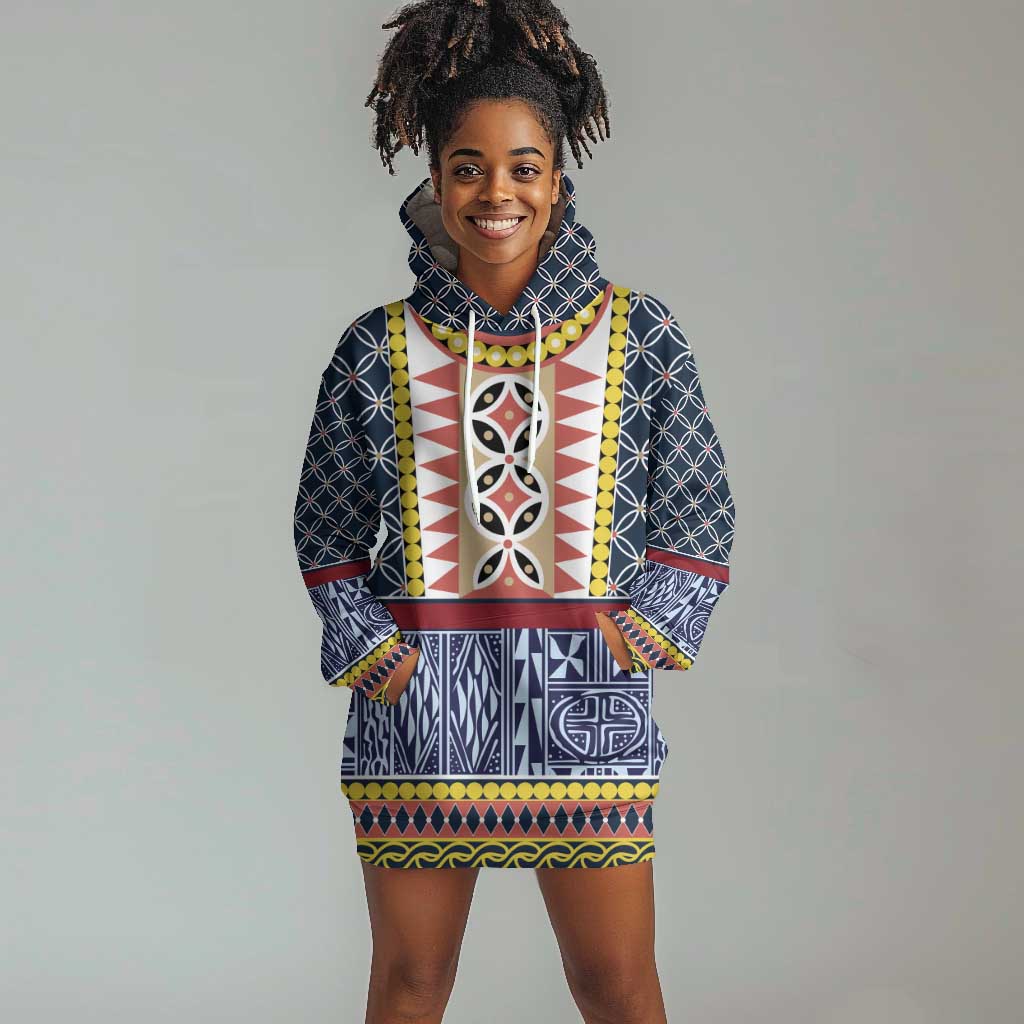 Toghu Bamenda Hoodie Dress Cameroon Traditional Pattern LT15