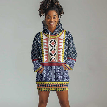 Toghu Bamenda Hoodie Dress Cameroon Traditional Pattern LT15