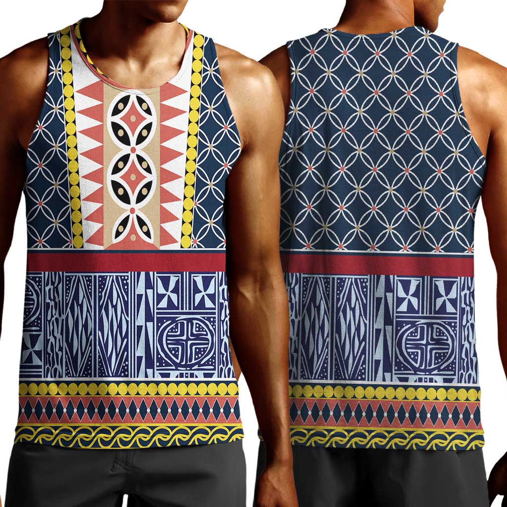 Toghu Bamenda Men Tank Top Cameroon Traditional Pattern LT15