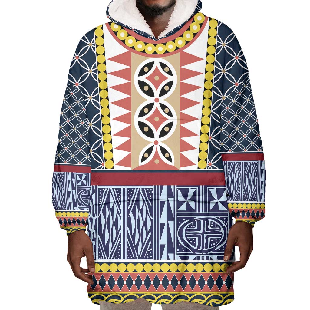 Toghu Bamenda Wearable Blanket Hoodie Cameroon Traditional Pattern LT15