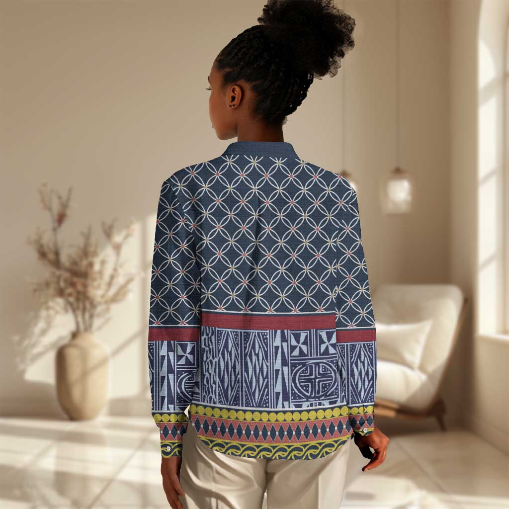 Toghu Bamenda Women Casual Shirt Cameroon Traditional Pattern LT15