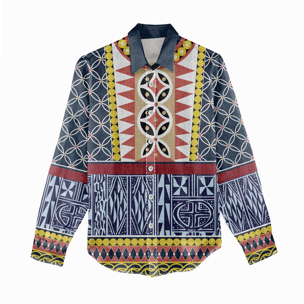Toghu Bamenda Women Casual Shirt Cameroon Traditional Pattern LT15