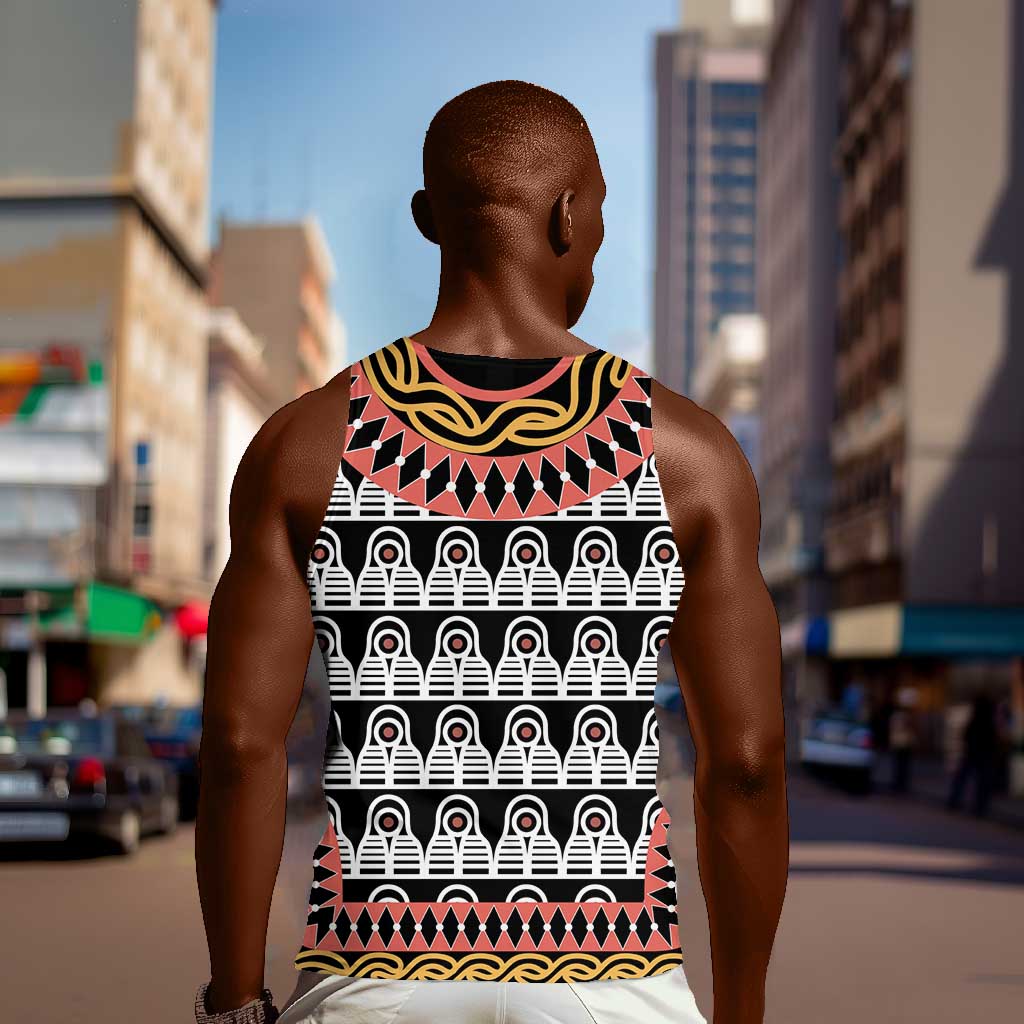 Cameroon Men Tank Top Toghu Traditional Pattern LT15