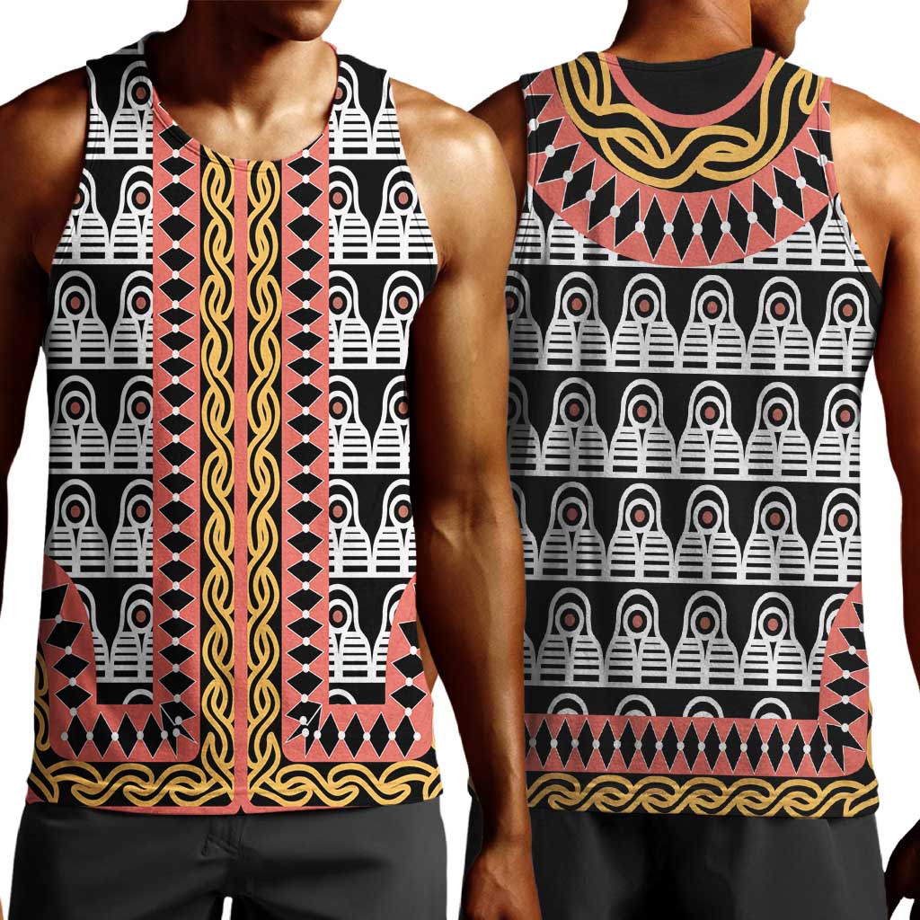 Cameroon Men Tank Top Toghu Traditional Pattern LT15