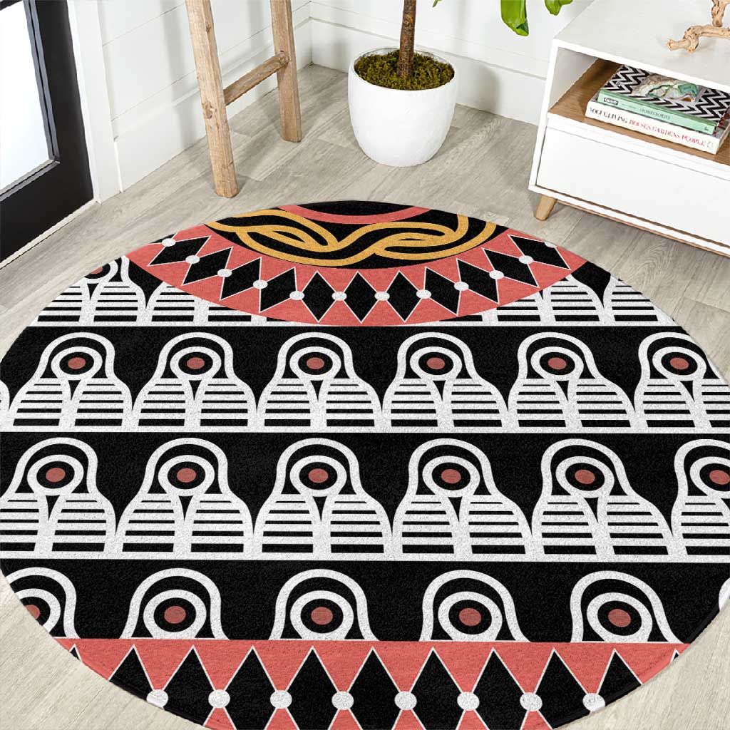Cameroon Round Carpet Toghu Traditional Pattern LT15