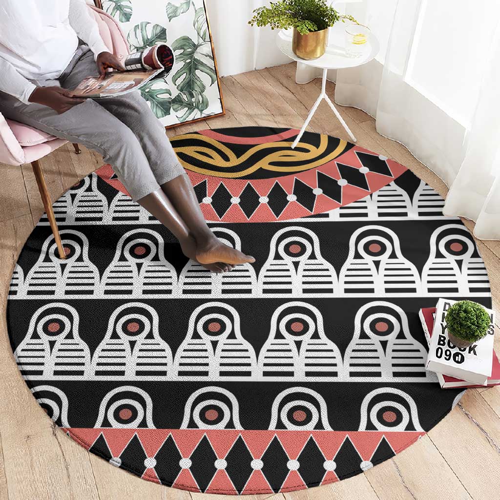 Cameroon Round Carpet Toghu Traditional Pattern LT15