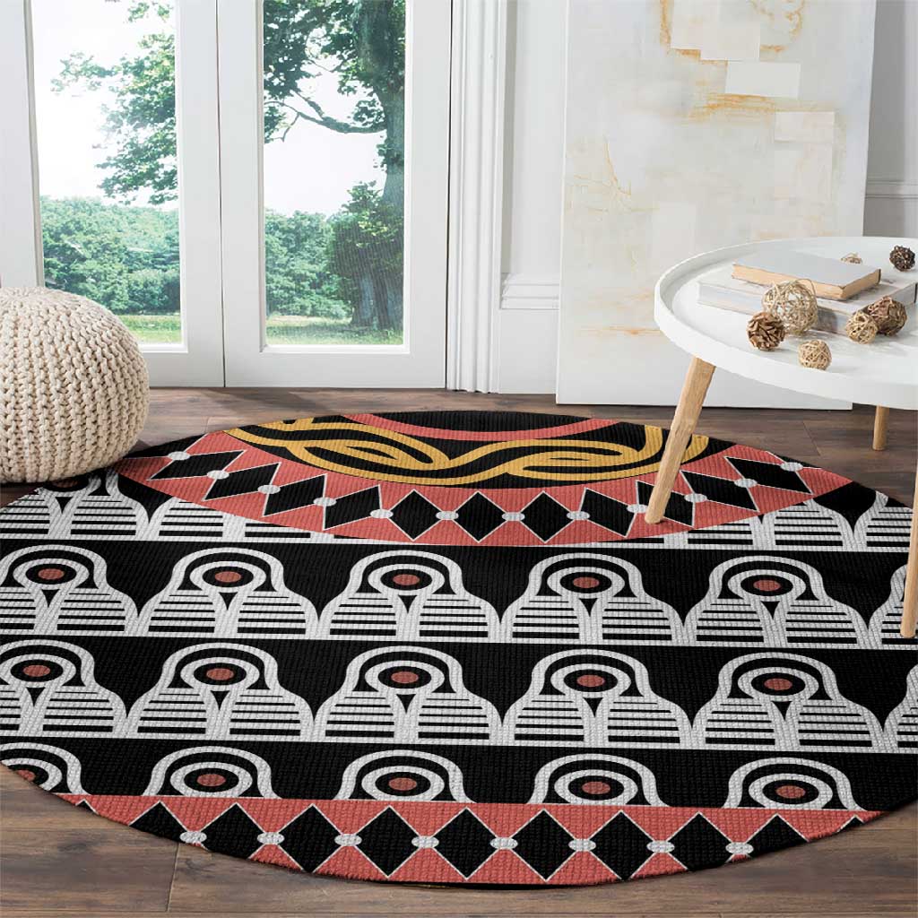 Cameroon Round Carpet Toghu Traditional Pattern LT15