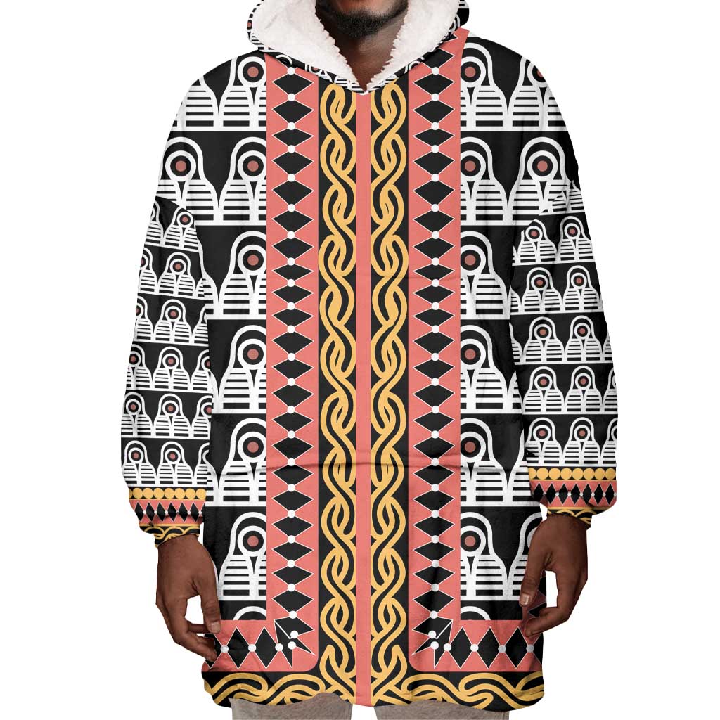 Cameroon Wearable Blanket Hoodie Toghu Traditional Pattern LT15