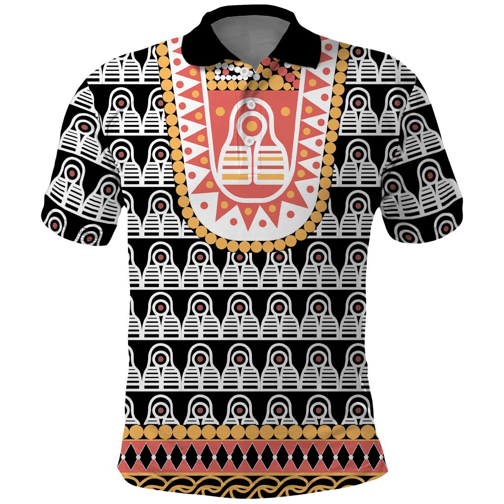 Cameroon Traditional Polo Shirt Toghu Pattern LT15