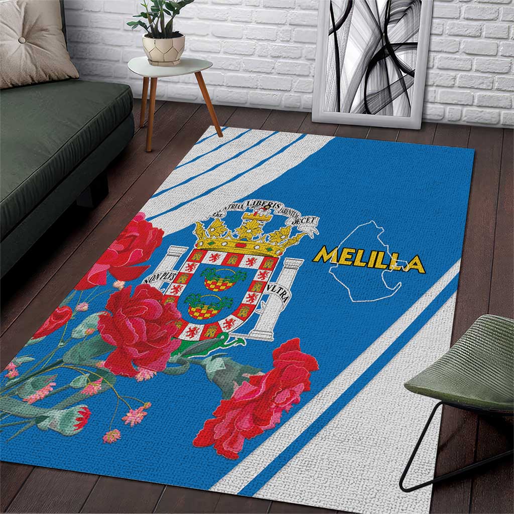 Melilla Spain Area Rug Coat Of Arms With Map LT15