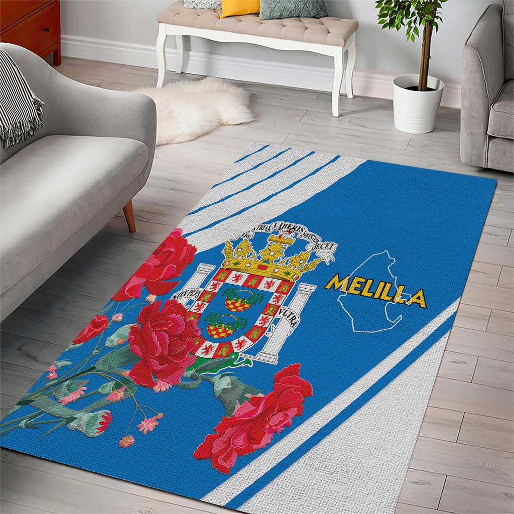 Melilla Spain Area Rug Coat Of Arms With Map LT15